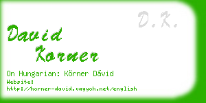 david korner business card